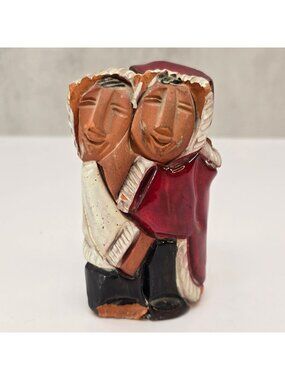 Vintage Canadian Mohawk Keena Pottery Figurine Handcrafted Ceramic Couple BA210i